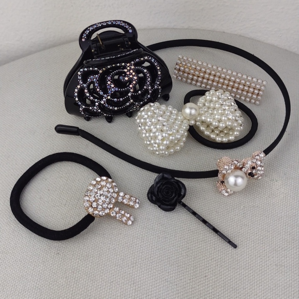 6 Blingy & Pearly Hair Accessories New!